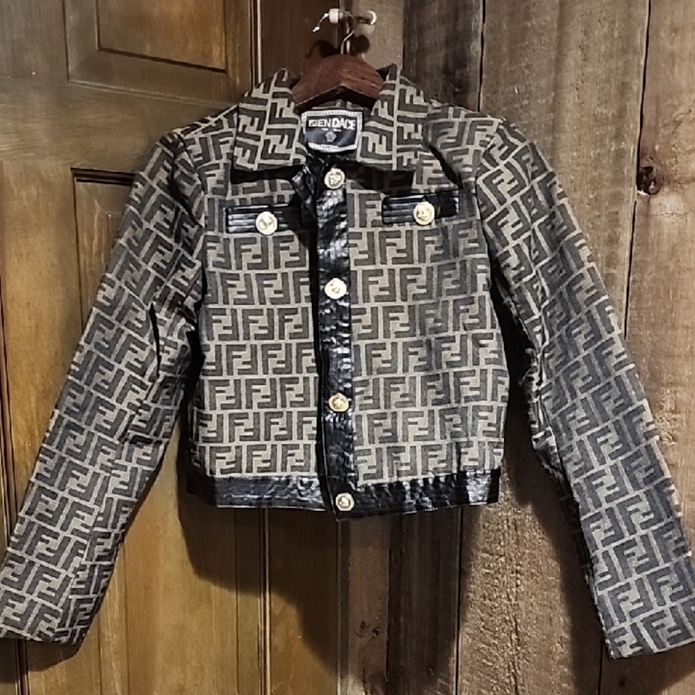 Fendi Versace Collab  Womens Medium Cropped  Jacket